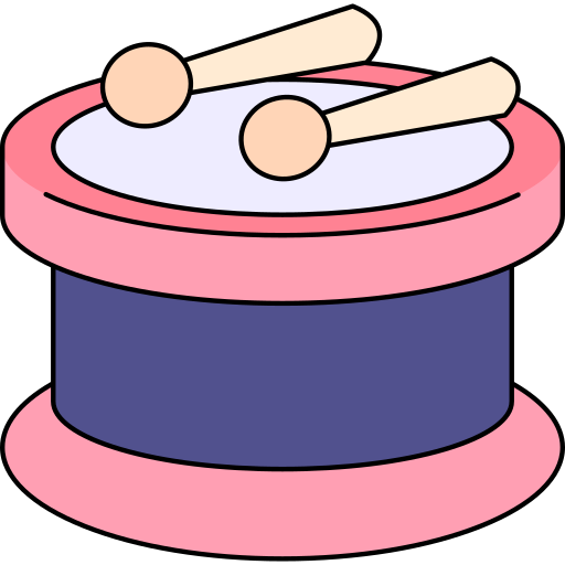 Drum Generic Thin Outline Color icon