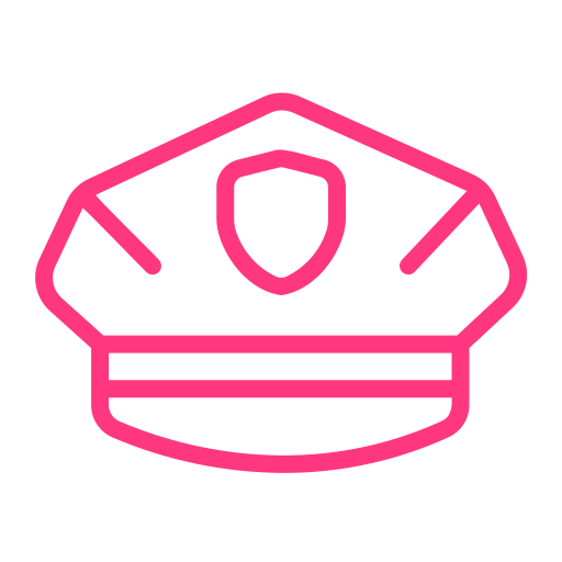 gorra de policia Generic Outline Color icono