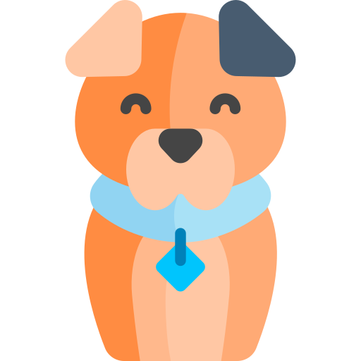 hond Kawaii Flat icoon
