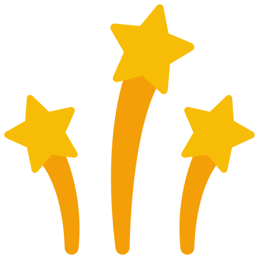 Shooting stars Juicy Fish Flat icon
