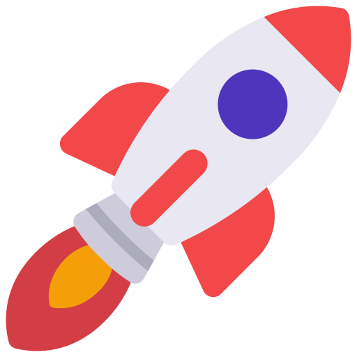 Rocket launch Juicy Fish Flat icon