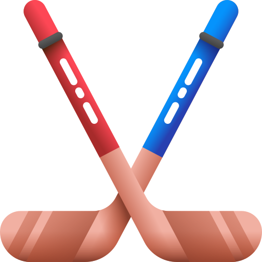 palos de hockey 3D Color icono