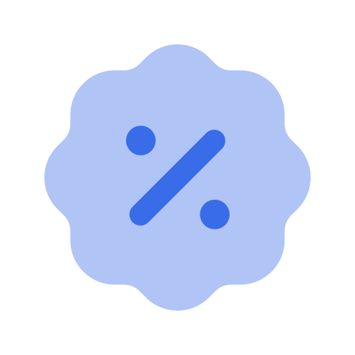 insignia de descuento Generic Blue icono