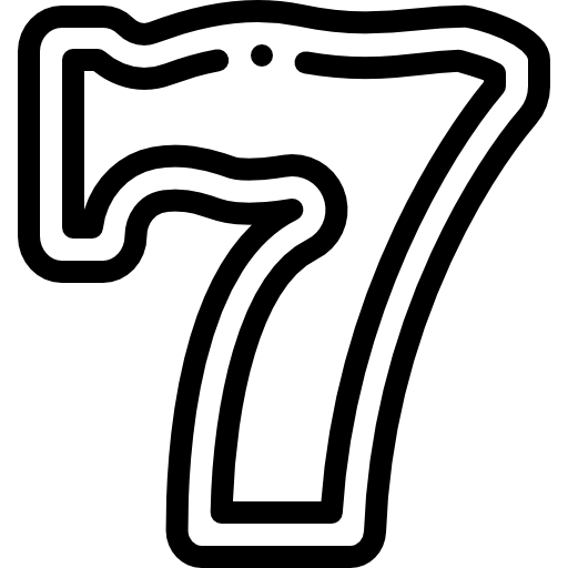 일곱 Detailed Rounded Lineal icon
