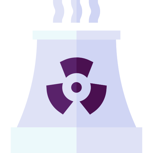 centrale nucleare Basic Straight Flat icona