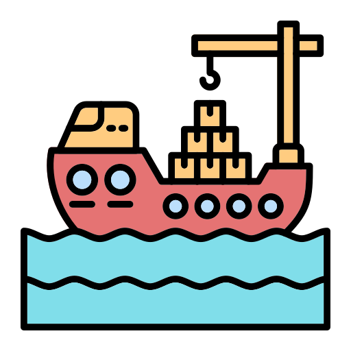 statek towarowy Generic Outline Color ikona