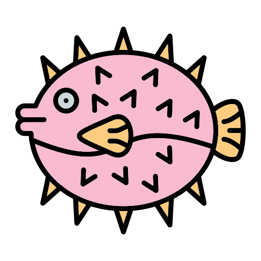 pesce palla Generic Outline Color icona