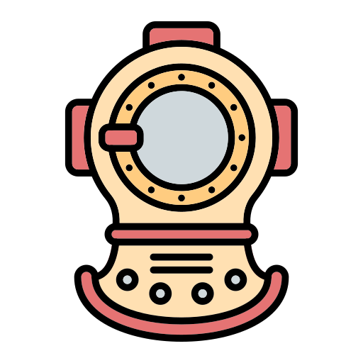 Diving helmet Generic Outline Color icon
