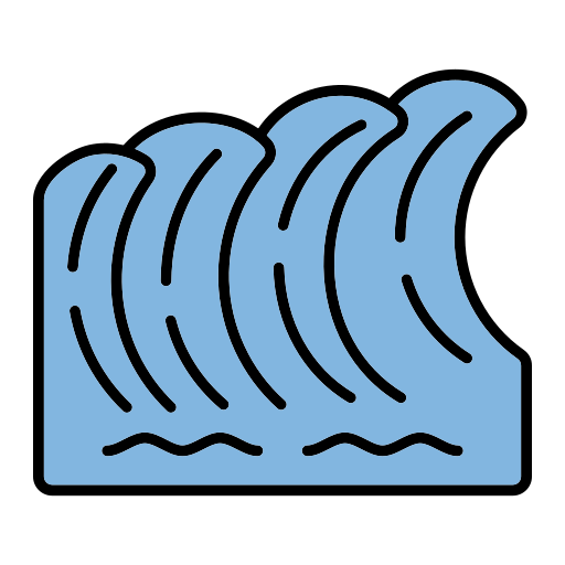 olas del mar Generic Outline Color icono