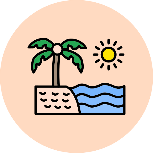 пляж Generic Outline Color иконка