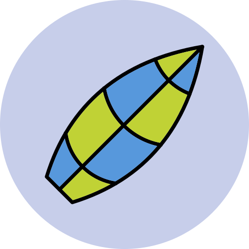 Surfboard Generic Outline Color icon