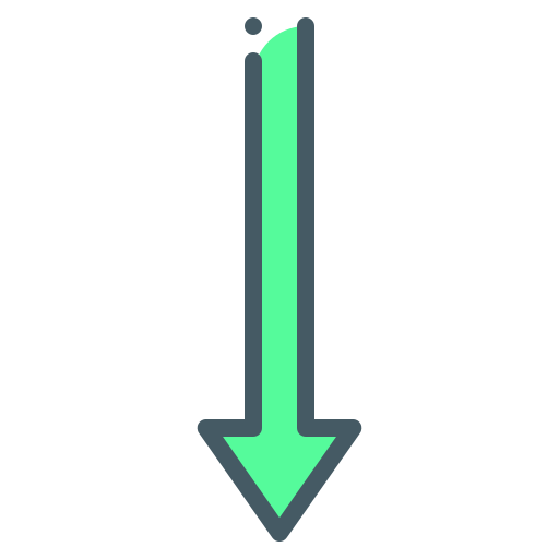 下矢印 Generic Outline Color icon