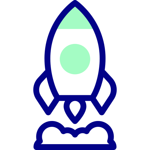 로켓 Detailed Mixed Lineal color icon