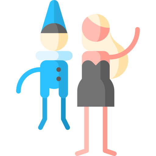 Ventriloquist Puppet Characters Flat icon