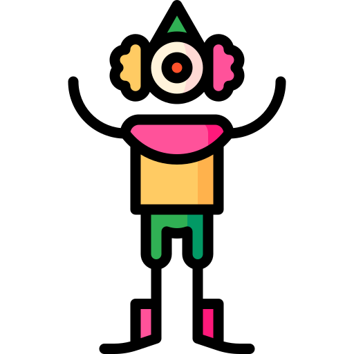 clown Puppet Characters Lineal Color icon