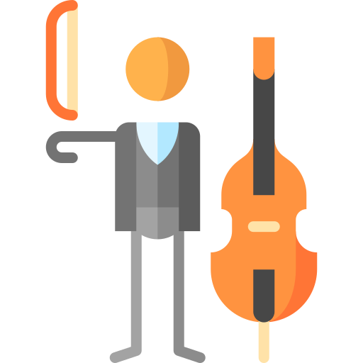 Cellist Puppet Characters Flat icon