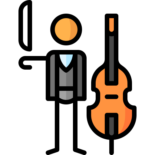 cellist Puppet Characters Lineal Color icon