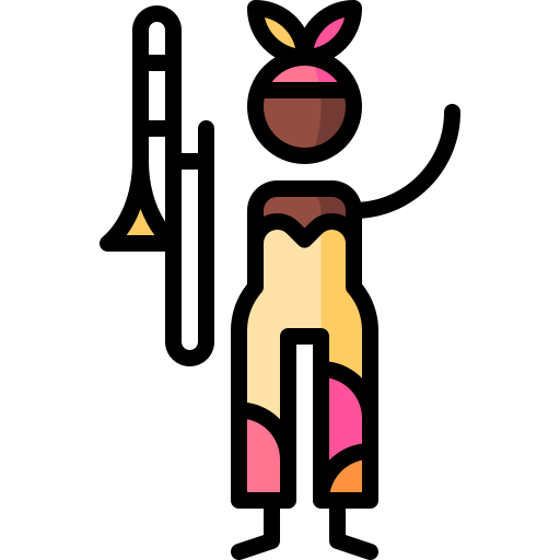 Джазовый музыкант Puppet Characters Lineal Color иконка