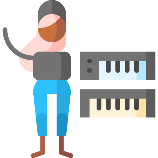 Pianist Puppet Characters Flat icon