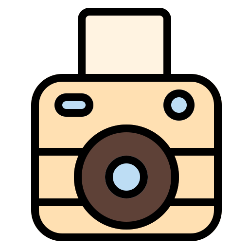 cámara instantánea Generic Outline Color icono