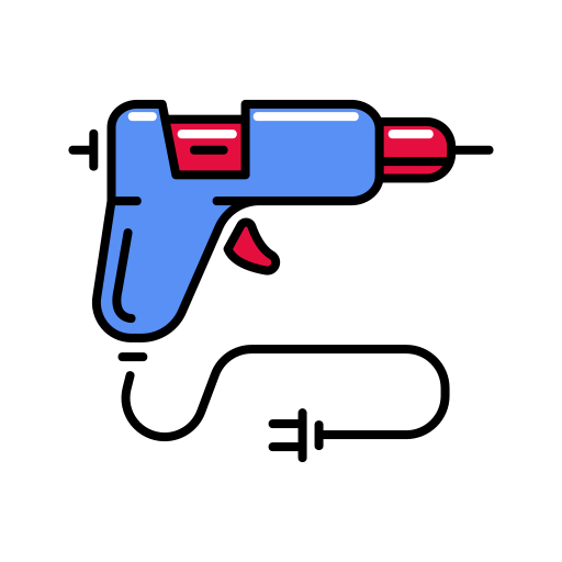 pistola de pegamento Generic Thin Outline Color icono