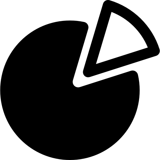 gráfico circular con rebanada  icono