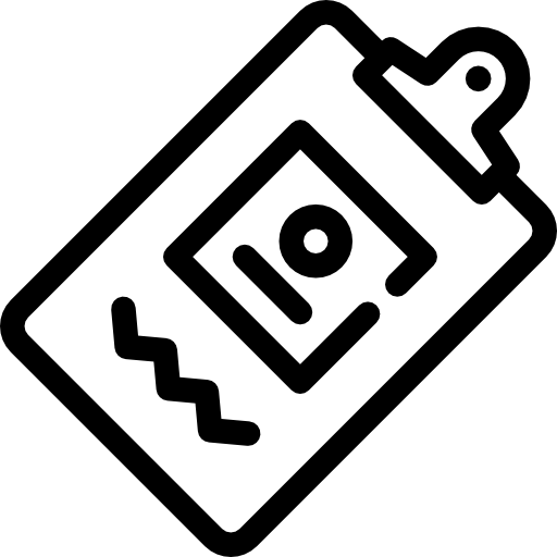 クリップボード上のプレゼンテーション カード Special Lineal icon
