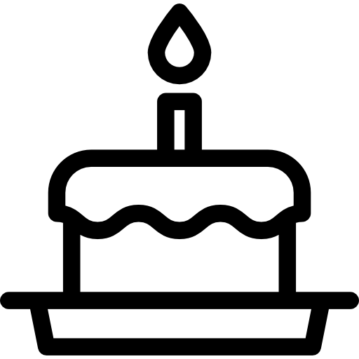 torta di compleanno con candela Special Lineal icona