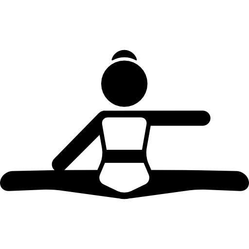vrouw stretching benen en arm  icoon