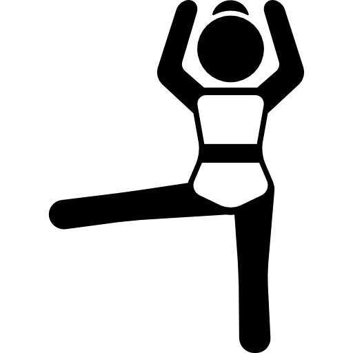 Girl with Arms Up and Stretching Leg  icon