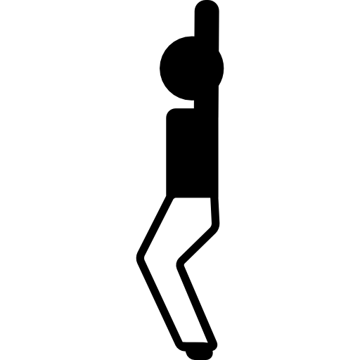 Человек с гибкими коленями и растяжкой  иконка