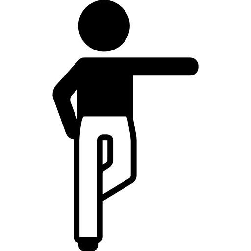 Boy Standing On Right Leg Stretching Left Arm  icon