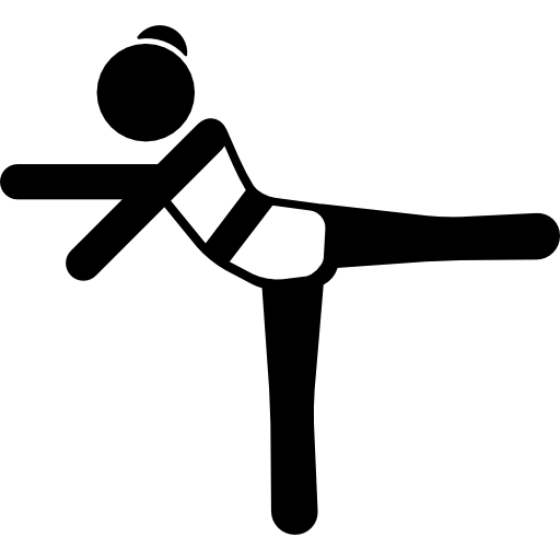 Girl Stretching Left Leg and arms  icon