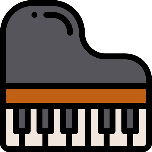 Piano Detailed Rounded Lineal color icon