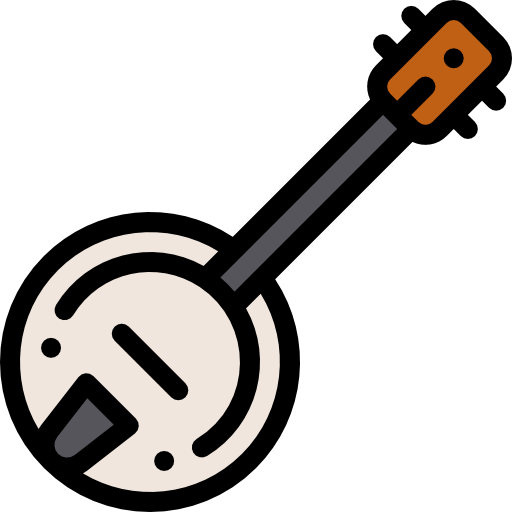 Banjo Detailed Rounded Lineal color icon