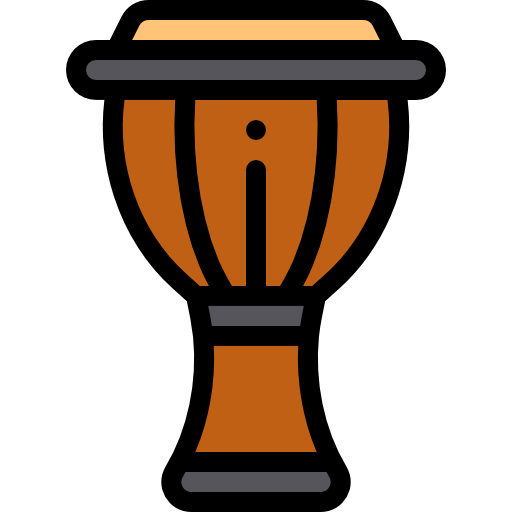 Djembe Detailed Rounded Lineal color icon