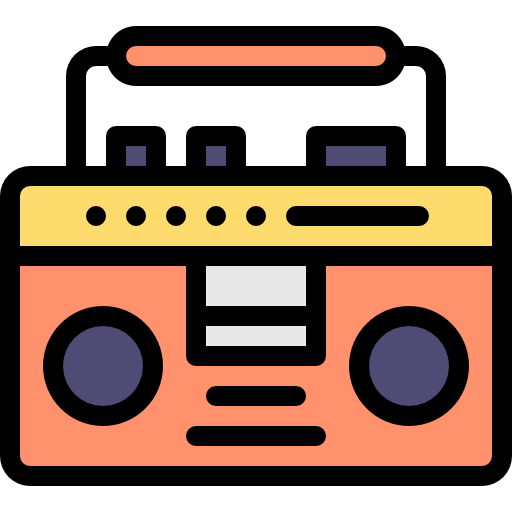Boombox Detailed Rounded Lineal color icon
