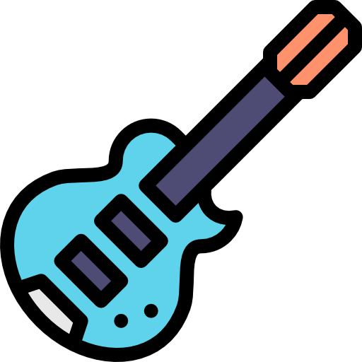 전자 기타 Detailed Rounded Lineal color icon