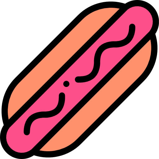 Hotdog Detailed Rounded Lineal color icon