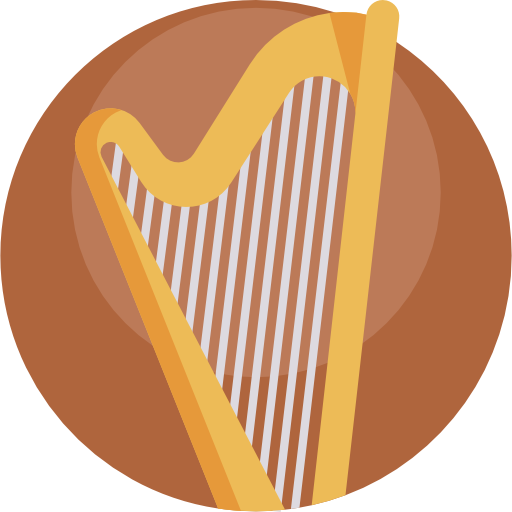 Harp Detailed Flat Circular Flat icon