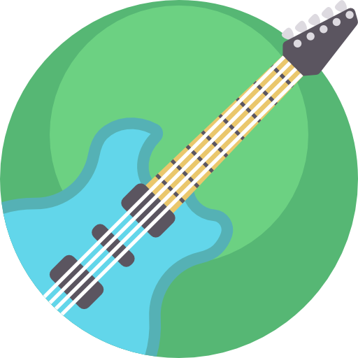 guitarra eléctrica Detailed Flat Circular Flat icono