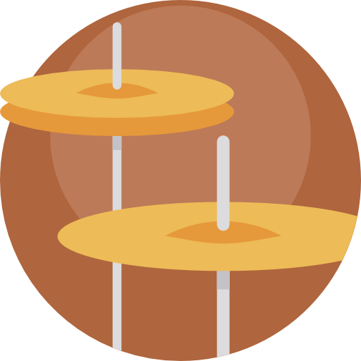 cymbales Detailed Flat Circular Flat Icône
