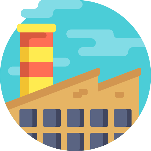 Factory Detailed Flat Circular Flat icon