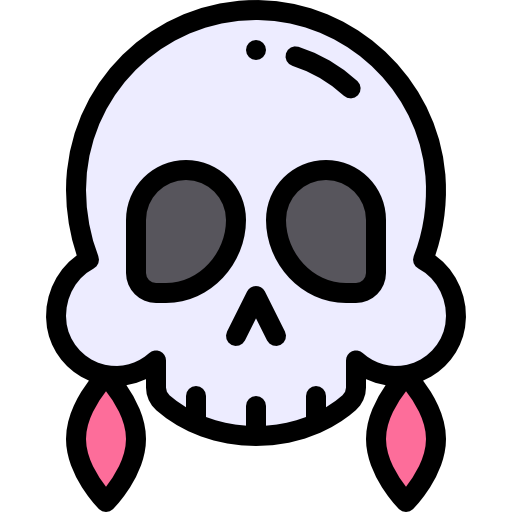 Skull Detailed Rounded Lineal color icon