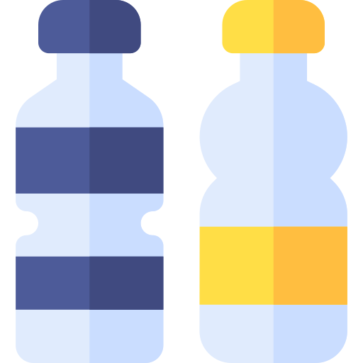 botellas de plástico Basic Rounded Flat icono