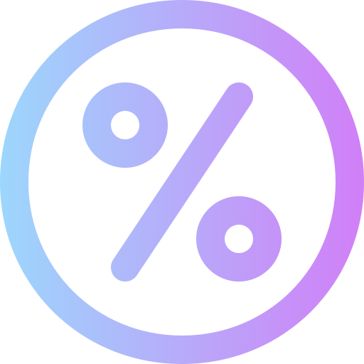 percentuale Super Basic Rounded Gradient icona