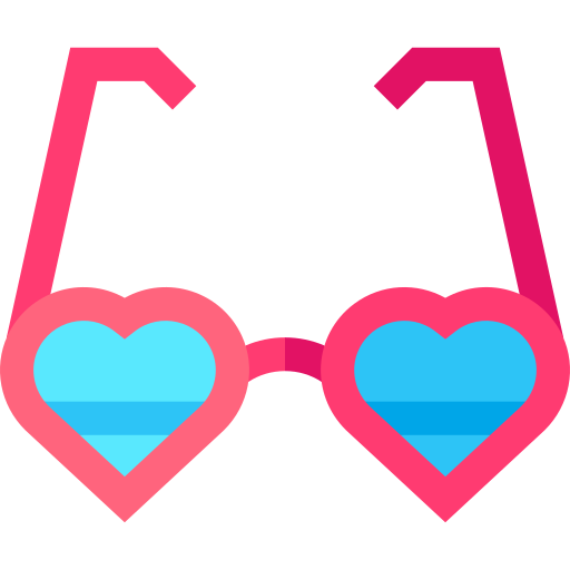 gafas de corazón Basic Straight Flat icono