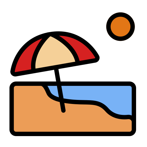 пляж Generic Outline Color иконка