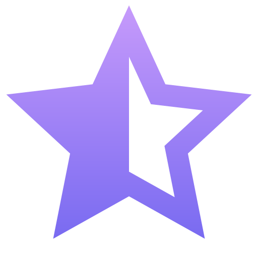 Половина звезды Generic Flat Gradient иконка