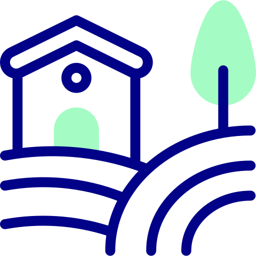 村 Detailed Mixed Lineal color icon